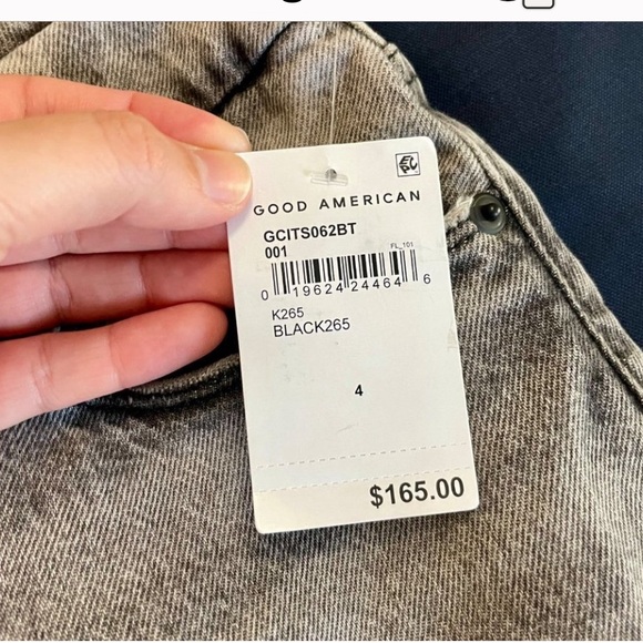 NWT Good American Good Classic Side Slit Jeans Size 4/27 Black265 - Picture 4 of 7